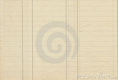 Antique Lined Ledger Paper With Lines And Grid In Cream Color