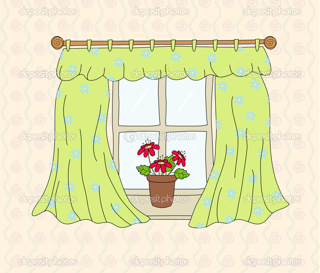 Back   Gallery For   Window With Curtains Clip Art