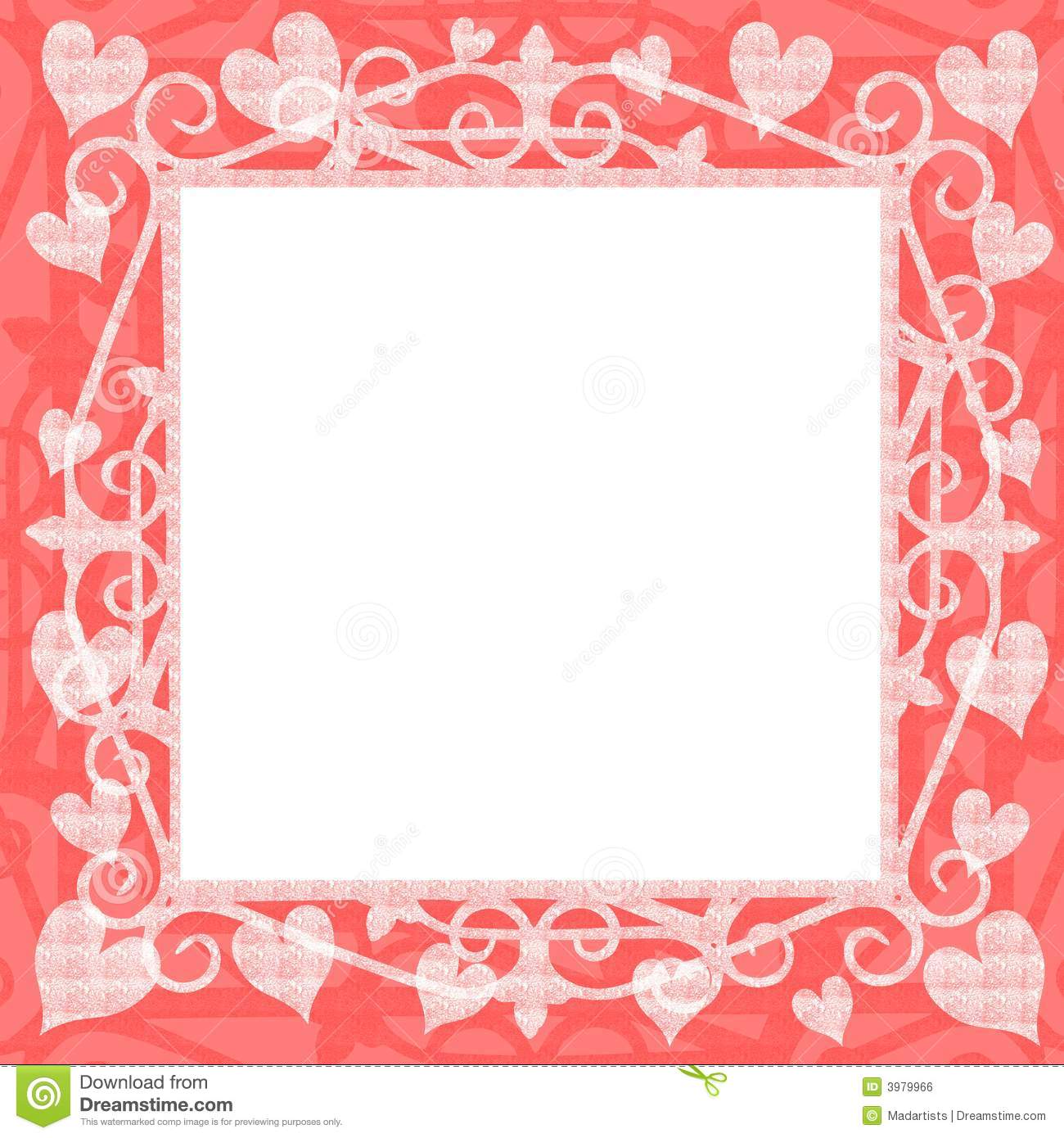 Background Illustration Featuring A Square Frame Of Light Pink Hearts