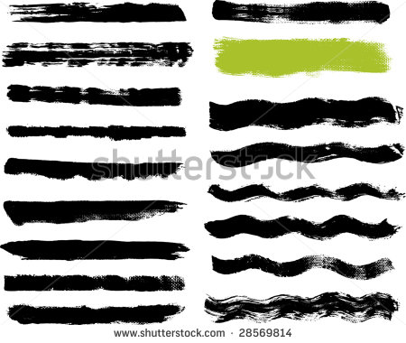     Brush Stroke Grouped For Easy Use And Separation    Stock Vector