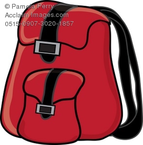 Clip Art Illustration Of A Backpack With Straps   Acclaim Stock