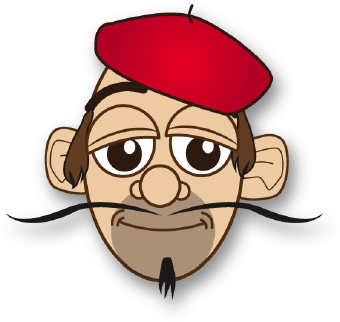 Clip Art Of A French Artist Face With A Beret Mustache And Beard