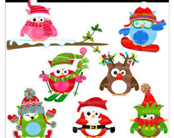 Clip Art Owls Clipart Reindeer Sant A Elf   Lil Christmas Oompa Owls