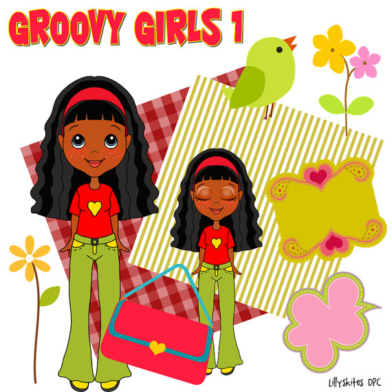 Clipart Groovy Girl 1  Instant Digital Download  Pnggirl Doll Clip    