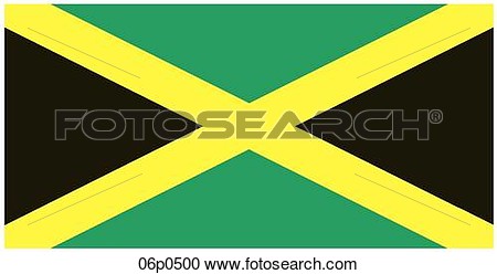 Clipart Of Jamaica Flag 06p0500   Search Clip Art Illustration Murals