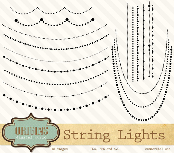 Creativemarket String Of Lights Beads Clipart 191499