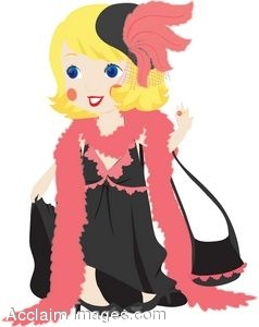 Free Clipart Illustration Of A Little Blond Girl Playing Dress Up