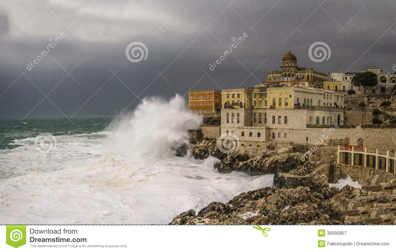 Giant Waves On The Rocks Royalty Free Stock Photography   Image    