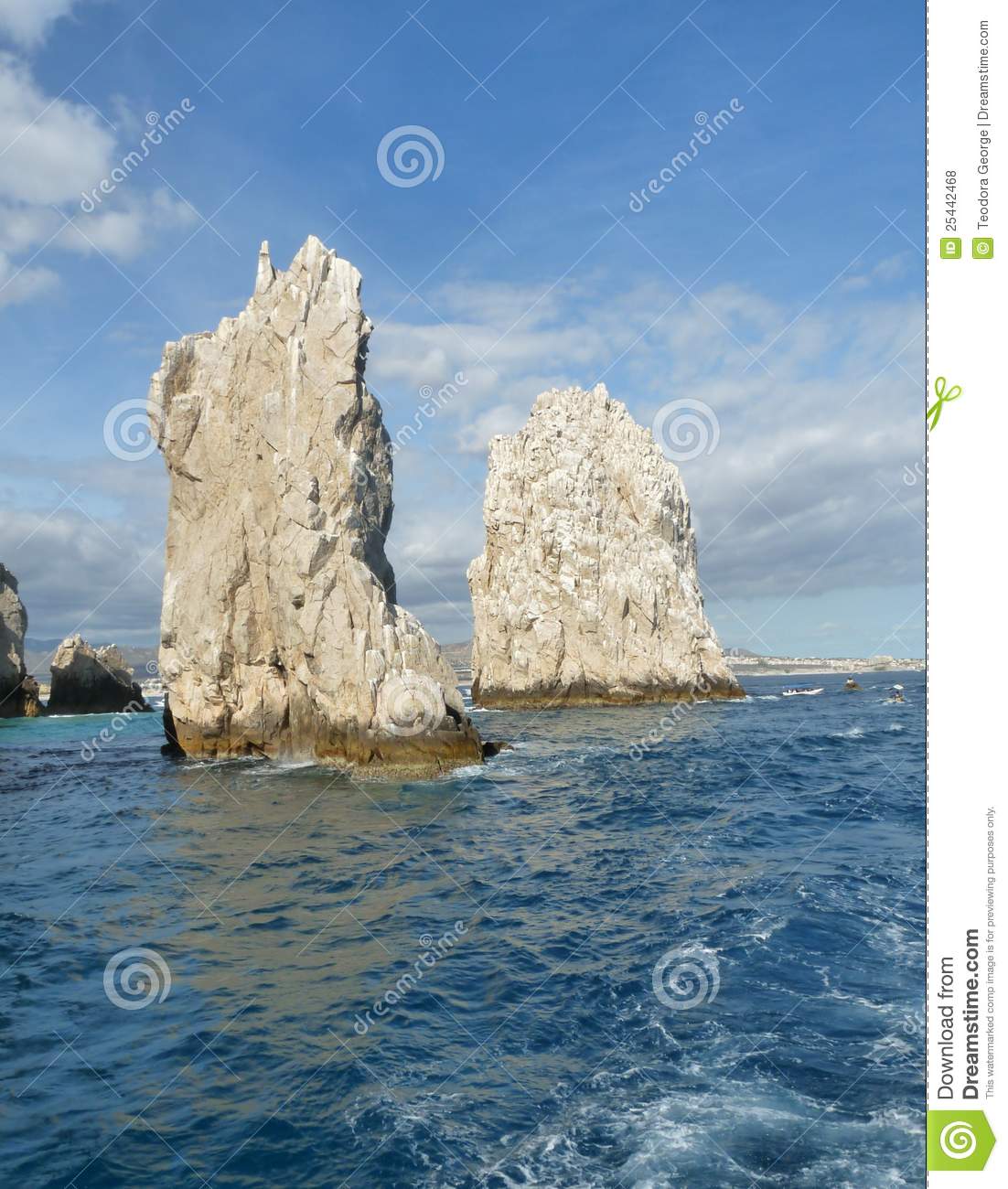 Giants Rock Outcropping In The Blue Ocean At Cabo San Lucas Mexico 