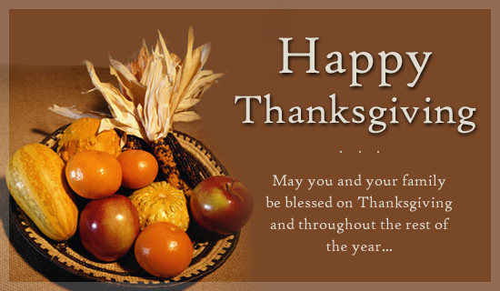 Happy Thanksgiving Thanksgiving Holidays Ecard   Free Christian Ecards