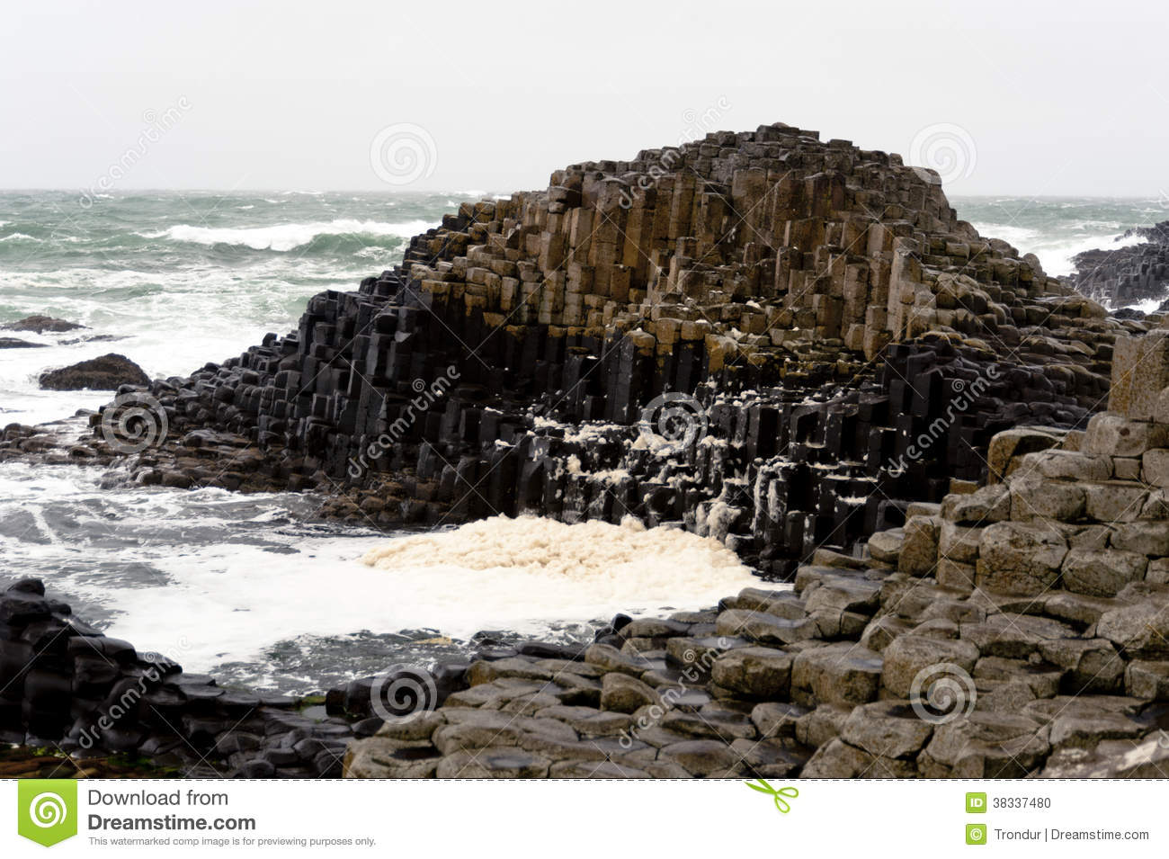 Hexagonal Rocks Giants Causeway Northern Ireland Stock Photo   Image