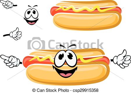 Hot Dog Sandwich Cartoon Character   Csp29915358