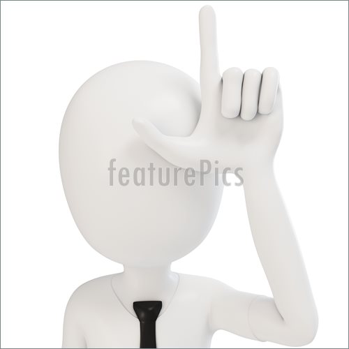 Illustration Of 3d Man Businessman With Loser Sign On White Background