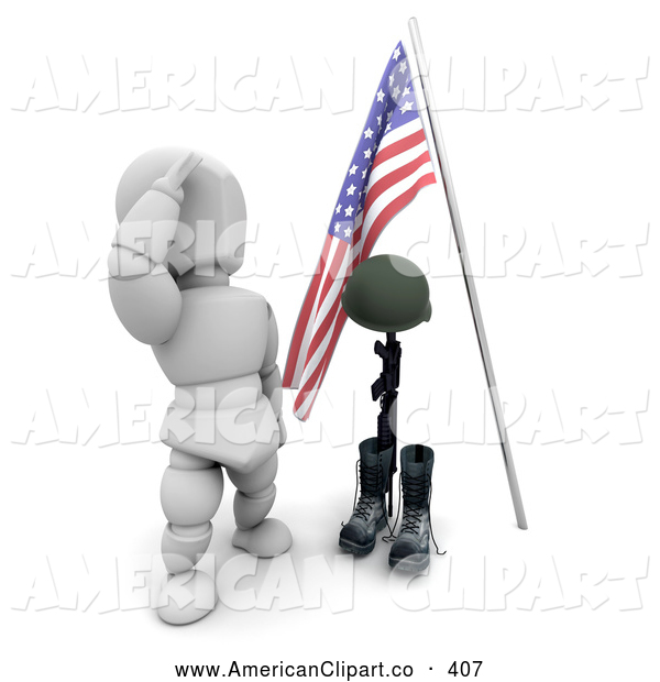 Illustration Of A Patriotic Fallen War Soldier On Memorial Day By Kj