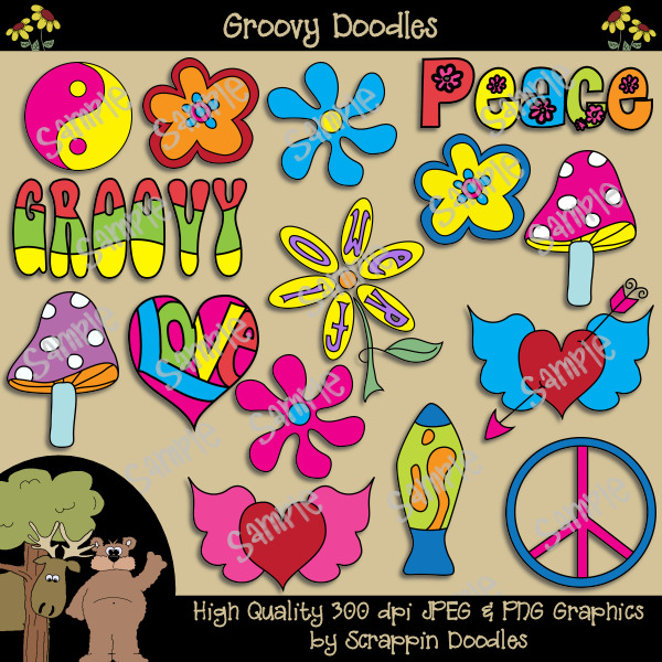 Larger Image Groovy Doodles Clip Art Download   3 50 Our Groovy    