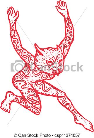 Man Half Owl With Head Of Owl And Human Body Tattoes Running Dancing