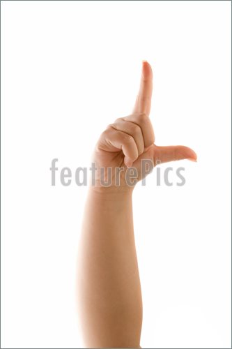Photo Of A Hand Holding Up The Loser Sign Or Letter L With Two Fingers