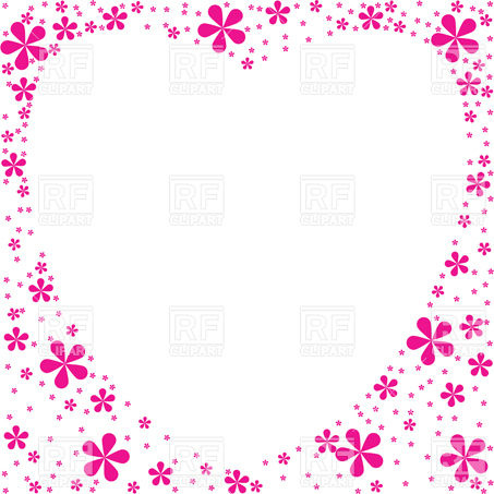 Pink Heart Shaped Floral Frame Borders And Frames Download Royalty