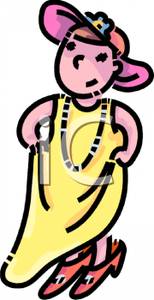     Playing Dress Up In Her Mom S Clothes   Royalty Free Clipart Picture