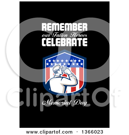 Retro Saluting Soldier In A Patriotic American Shield With Remember