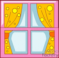 Royalty Free Window With Green Curtains Clipart Image Picture Art