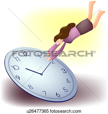Stock Illustration Of Flying Clock Swimming Time Management Time