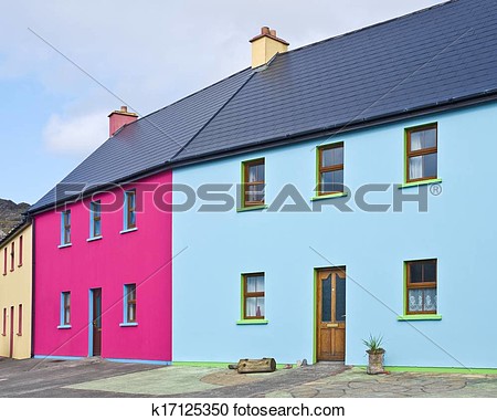Stock Photography   Irish Village Houses  Fotosearch   Search Stock