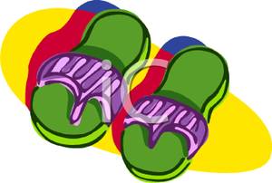 Strap Clipart Green Flip Flops With Purple Straps 100219 025166 127060