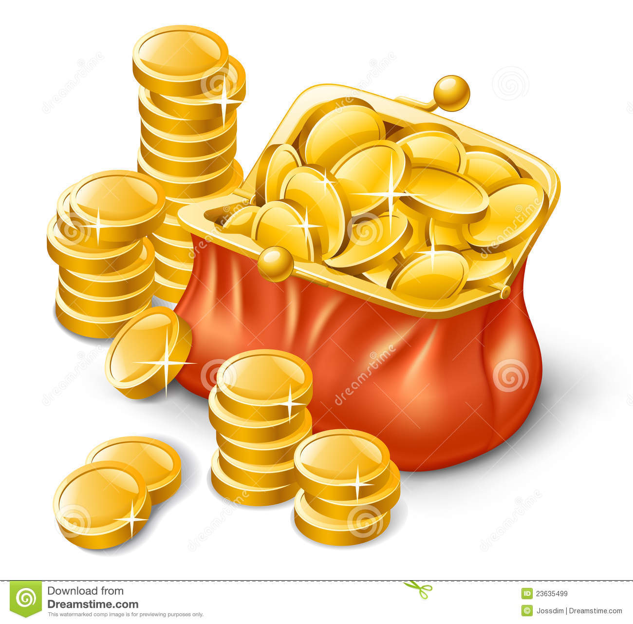 Wallet Full Of Coins Royalty Free Stock Images   Image  23635499
