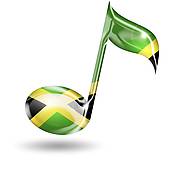 With Jamaican Flag Colors On White Background   Royalty Free Clip Art