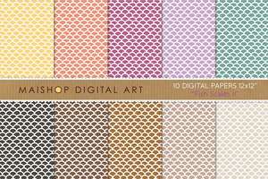 16  Digital Papers Fish Scales Ii By Maishop In Graphics