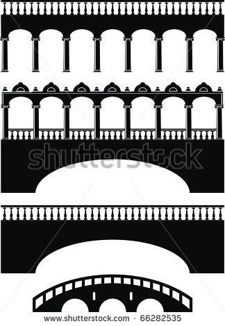 Arch Bridge Clipart Black And White Ancient Stone Bridge Black