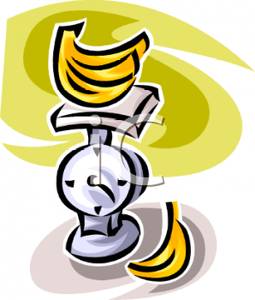 Bananas On A Weigh Scale Clipart Image