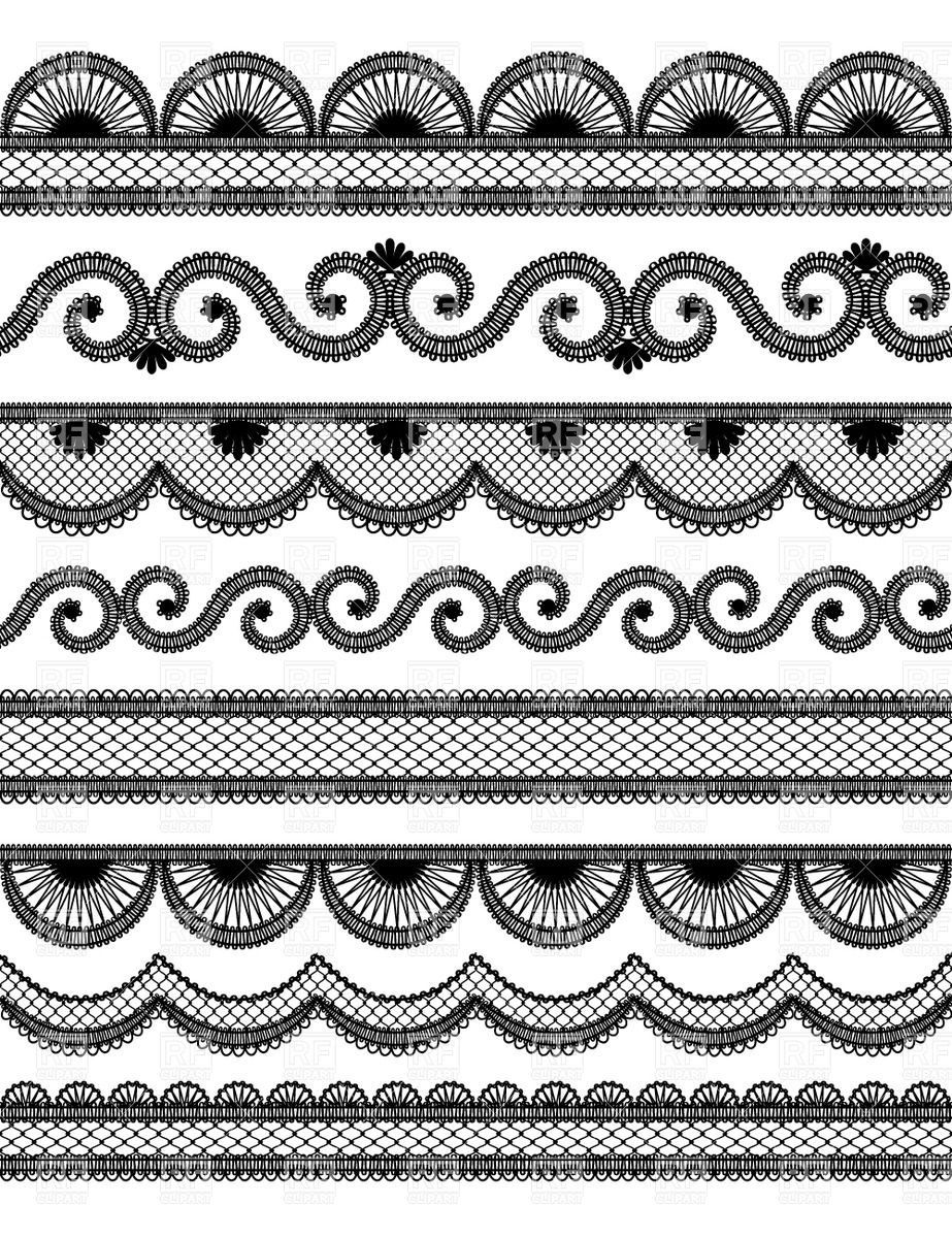 Black Wavy Lace Borders 28944 Download Royalty Free Vector Clipart