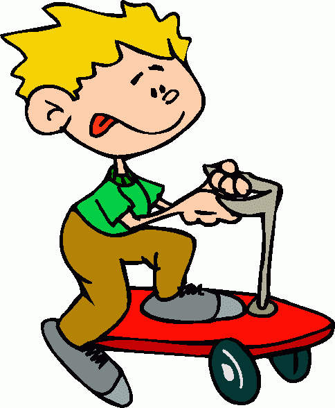 Boy On Scooter 1 Clipart