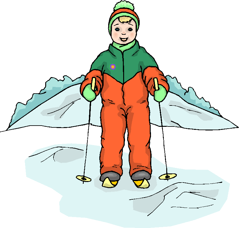 Boy Play Snow Skiing Free Clipart