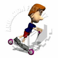 Boy Scooter Tricks Animated Clipart