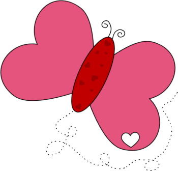 Butterfly Clip Art   Red And Pink Valentine Butterfly With A Red Heart