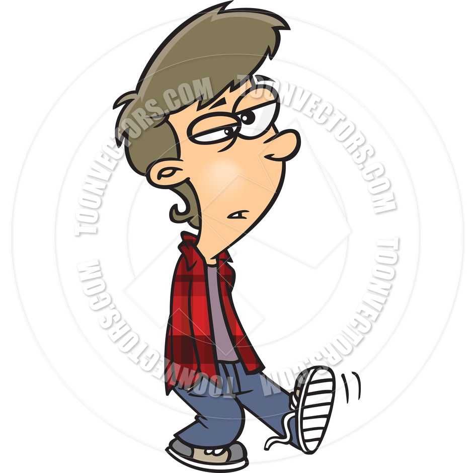 Cartoon Teenage Boy Walking By Ron Leishman   Toon Vectors Eps  22681