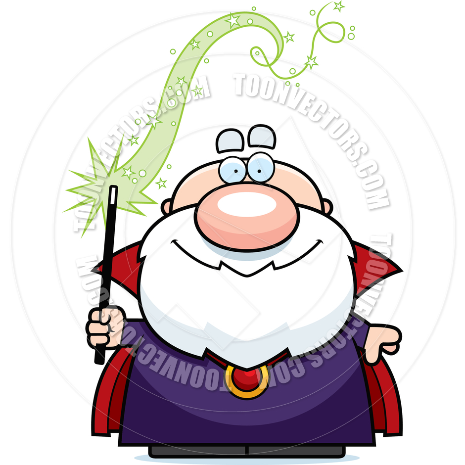 Cartoon Wizard Man Spell By Cory Thoman   Toon Vectors Eps  3474
