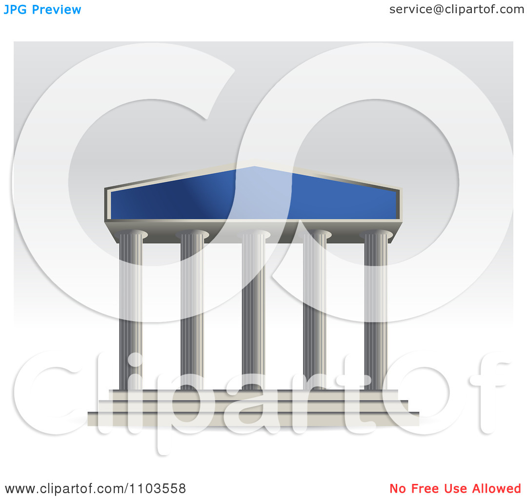 Clipart Federal Hall With Columns   Royalty Free Vector Illustration