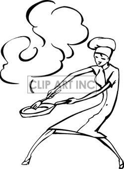Cook Holding A Burning Frying Pan