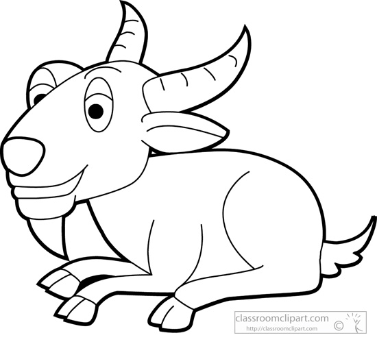 Download Cute Billy Goat Outline 06