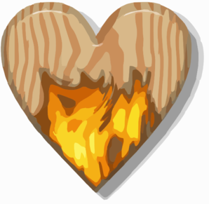 Flaming Wooden Heart Clip Art At Clker Com   Vector Clip Art Online    