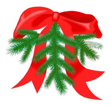 Free Clipart Picture Of A Pine Bough Fashioned Into A Wreath