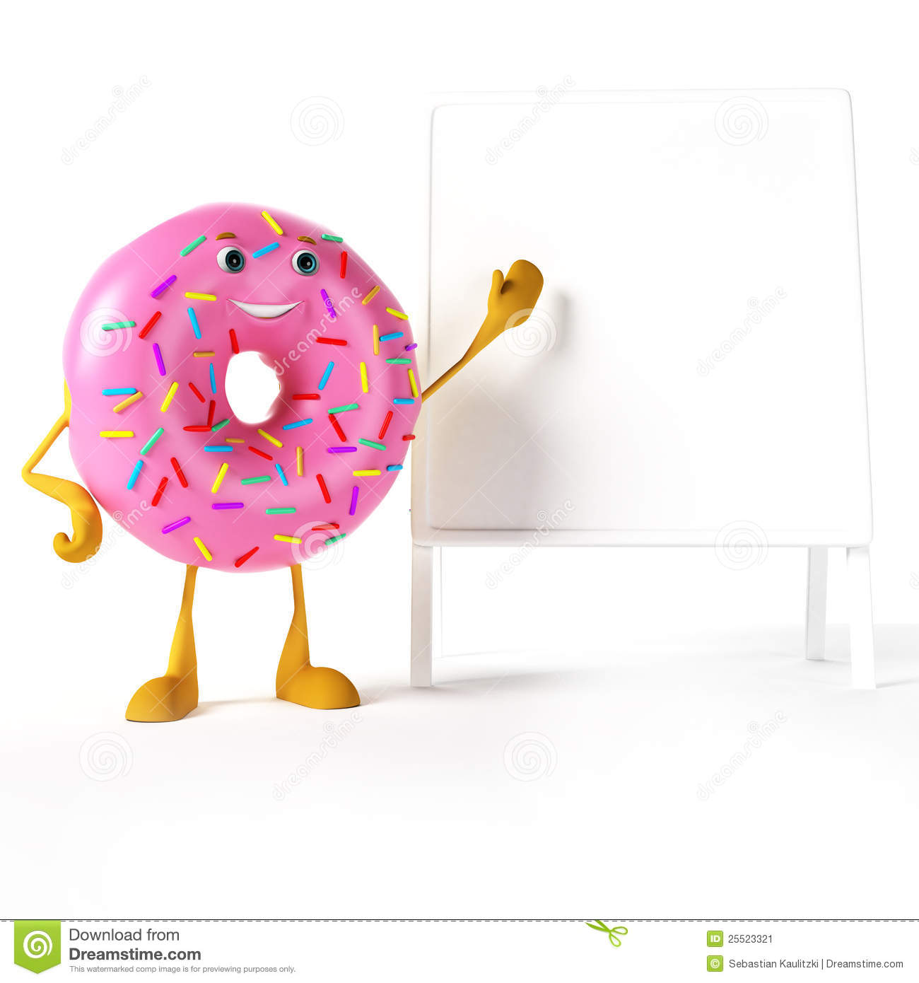 Funny Donut Character Stock Image   Image  25523321