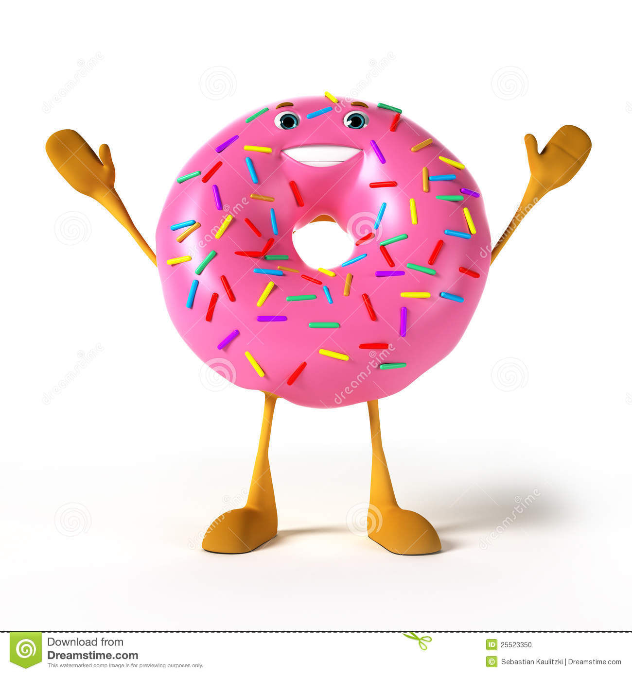 Funny Donut Character Stock Photo   Image  25523350