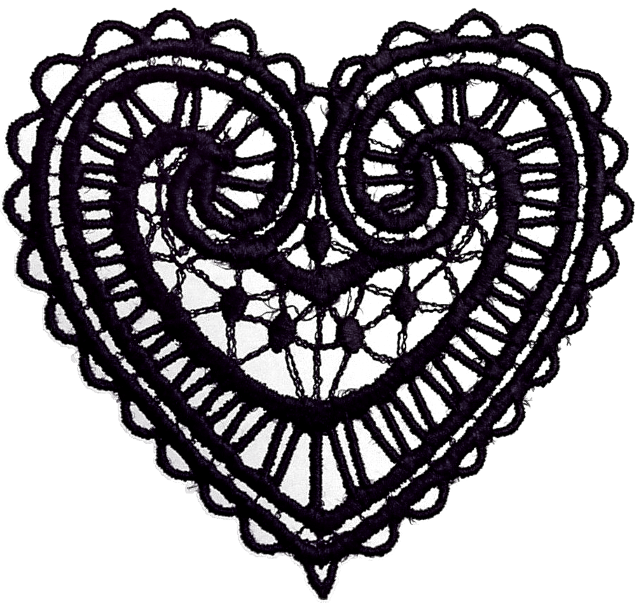 Lace Heart Black Png Transparent For Scrapbooking Free Download