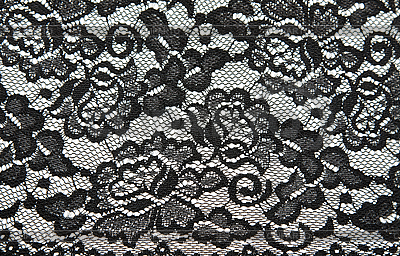 Of Black Lace With Pattern With Form Flower On White Palette Black