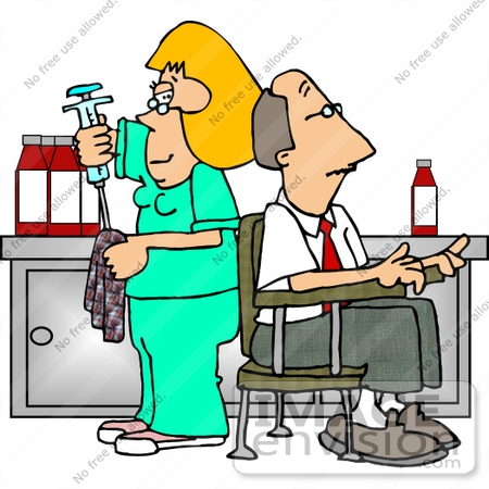 Phlebotomist Taking Blood From A Man Clipart    14531 By Djart    